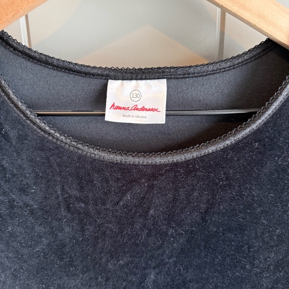 Hanna Andersson Girls Black Velvet Tiered Dress Size 130 / 8 - Picture 8 of 10